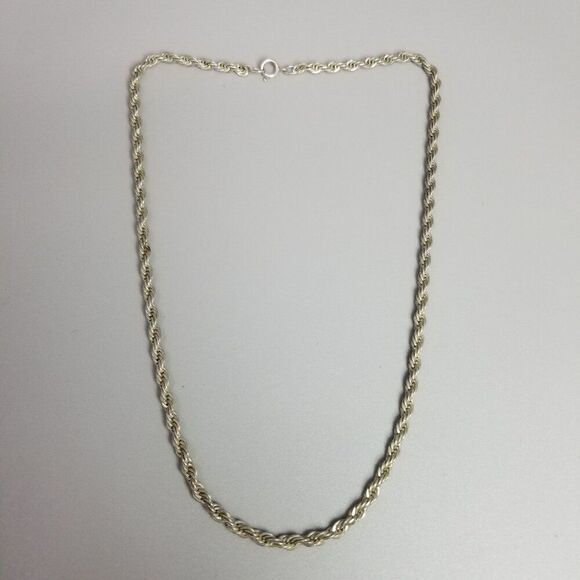 Vintage Armbrust Sterling Silver Rope Chain Necklace 18 Inches Long, Estate - Picture 8 of 9